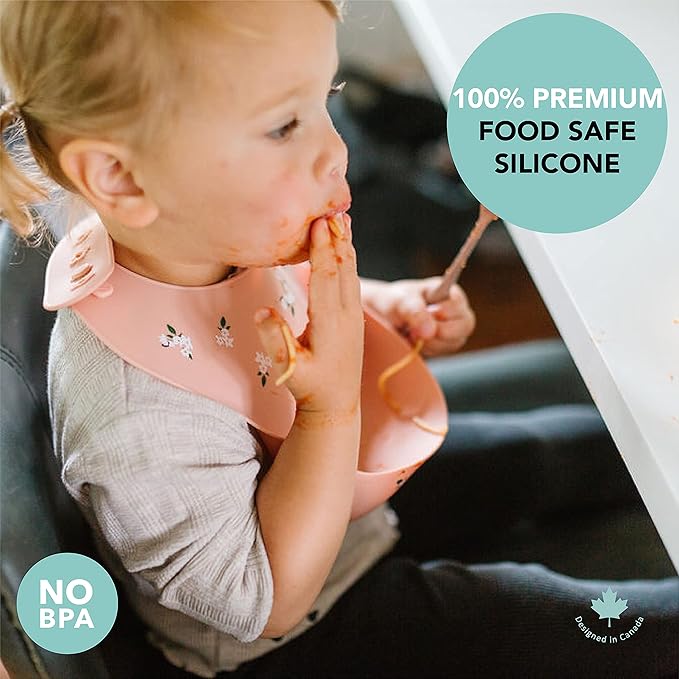 Loulou Lollipop Soft, Waterproof Silicone Feeding Bib for Babies and Toddlers