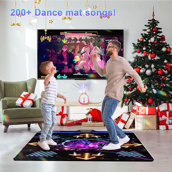 Dance Mat for Kids and Adults, Musical Electronic Dance Step Pad with 100+ Games, 200+Songs, HD Camera, 2 Motion Sensor Controllers, MTV & Cartoon Modes, Dance Mat Toy for Girls& Boys