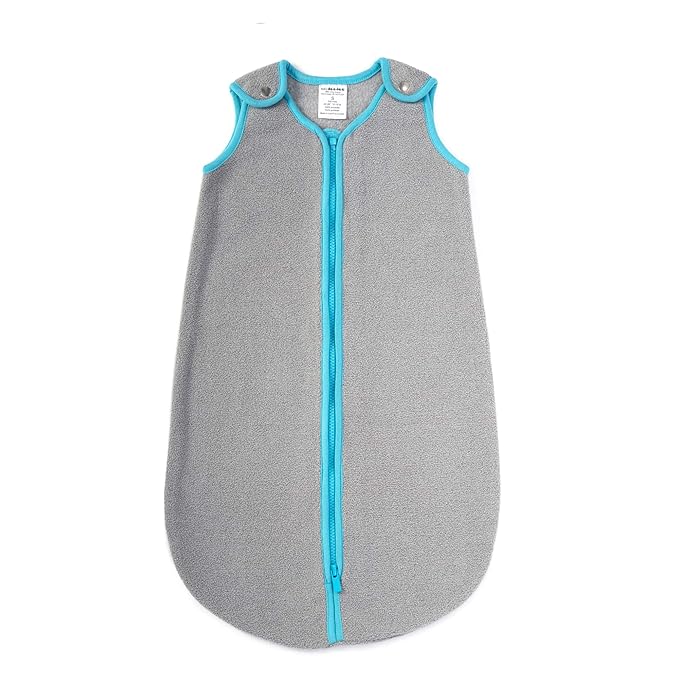 baby deedee Sleep Nest Fleece Baby Sleeping Bag, Gray Aqua, 0-6 Month