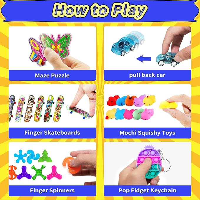 123 PCS Party Favors for Kids, Fidget Toys Bulk, Birthday Gifts Toys, Stocking Stuffers, Prize Treasure Box Toys for Classroom, Goodie Bags Stuffers, Pinata Filler, Carnival Prizes for Boys Girls 4-10