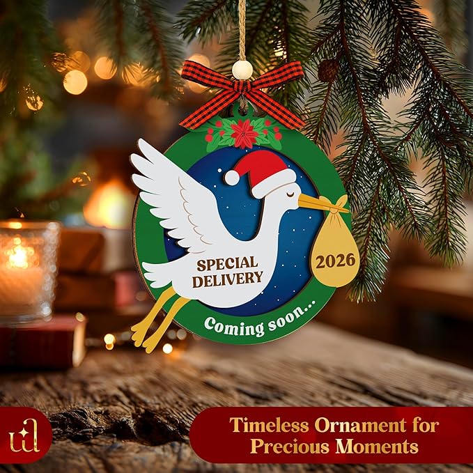 Coming Soon Baby Announcement 2026 - Pregnancy Announcement Ornament, Expecting Parents To Be Unique Gifts For Family Husband, Expecting Baby Ornament 2026, Christmas Pregnant Ornaments 2025