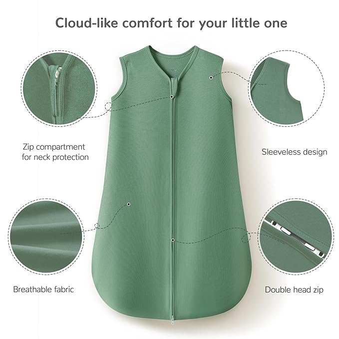 JELLYMONI Baby Sleep Sack 18-24 Months 100% Cotton Wearable Blanket, 0.5 TOG Soft Lightweight Toddler Sleeping Sack 3 Pack 2-Way Zipper Newborn Sleep Sacks