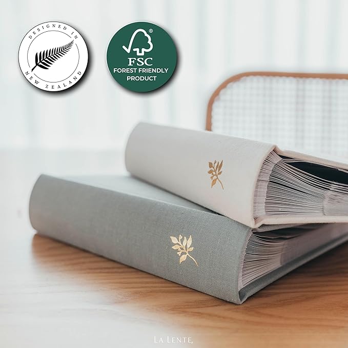 Elegant Linen Photo Album - 200 Acid-Free Pockets for 4x6 Pics - Perfect for Weddings & Gifts