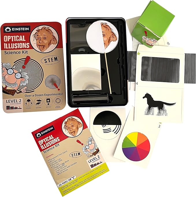 Einstein’s Optical Illusion LAB Science Kit for Kids. STEM for Boys & Girls Aged 8 and Above. 14 Exciting Experiments Inside/Detailed Picture Guide Included. Award Winning Kit