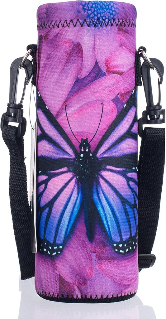 AUPET Water Bottle Sling Bag Carrier Crossbody Sleeve,Insulated Neoprene Bottle Case Holder Pouch Cover 500ML/17oz with Shoulder Strap for Walking Women Men
