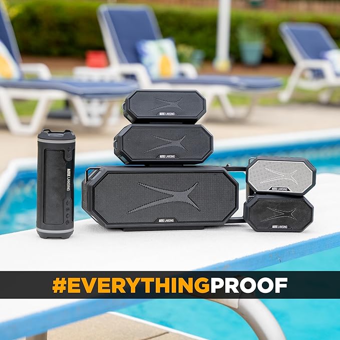 Altec Lansing Portable Bluetooth Speaker HYDRAMINI 2.0, IP67 Waterproof, Portable, 12h Playtime, Wireless Pairing, USB-C Quick Charge, Magnetic Bluetooth Speaker, Voice Assistant Integration