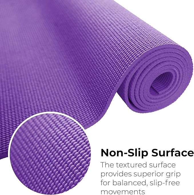 Hello Fit 10-Pack Yoga Mat, 68" x 24" Non Slip Exercise Mat, 4mm Thick Gym Mat for Fitness and Stretching, Bulk Non Toxic Yoga Mats for Schools and Studios