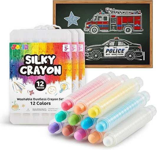 JOYIN 36 PCS Silky Crayon for Kids, Toddler Twistable Crayon, 12 Colors, Art Supplies, School Supplies, Kids Indoor Activities
