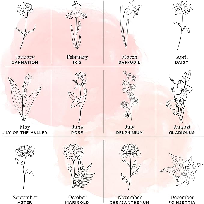 Custom Leather Jewelry Box w/Name & Birth Flower Month - Birthday Gifts for Women, Personalized Jewelry Travel Case - Customized Jewelry Organizer Box, Mom Birthday Gifts - Black