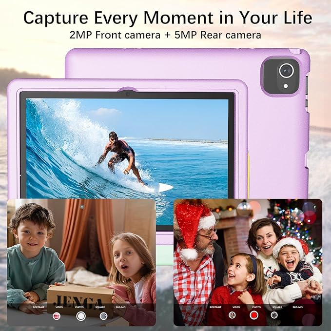 Kids Tablet with Strap, Android 14 Tablet for Kids 10 inch, Toddler Tablets Octa-Core 64GB 1TB Expandable, Children's Tablets with Case, Bluetooth WiFi Parental Control Dual