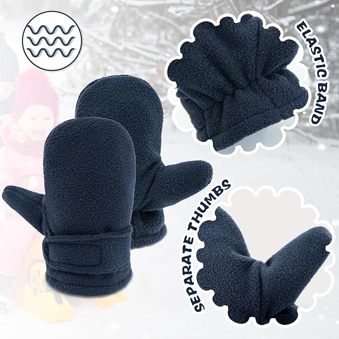 BAVST Baby Toddler Winter Mittens Girls Warm Fleece Lined Gloves Kids Sherpa Lined Mittens for Boys