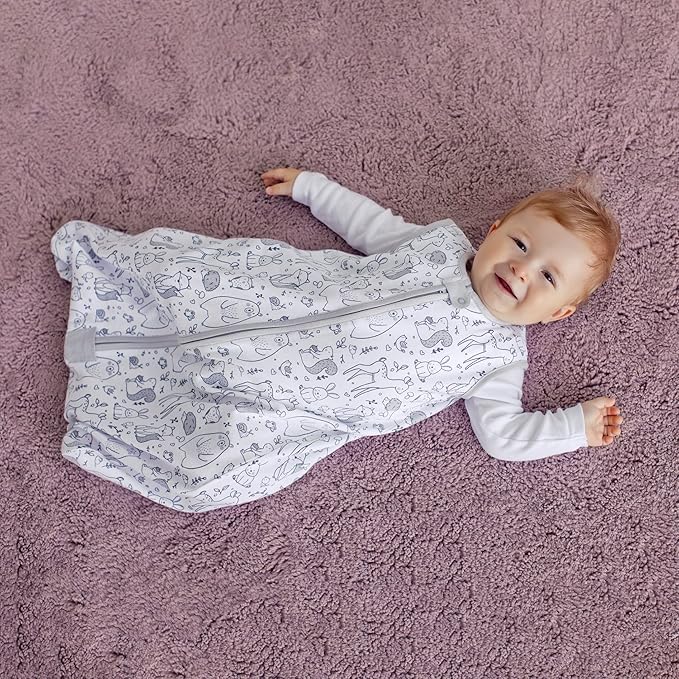 Baby Sleep Sack 1.0 TOG, Organic Cotton Baby Wearable Blanket with Two-Way Zipper, Swaddle Transition Baby Sleeping Bag, All-Season Sleep Sack for Newborn Infant Toddler Boy Girl, 18-24 Months, 1-Pack