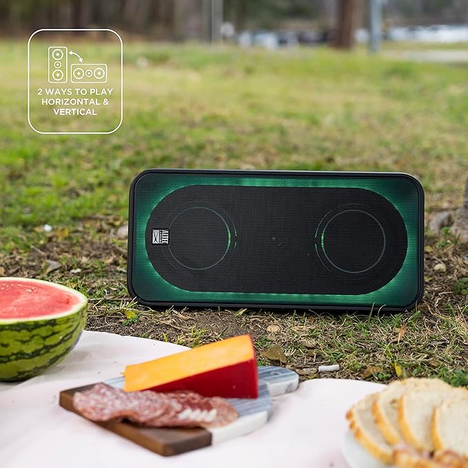 Altec Lansing Shockwave 200 Wireless Party Speaker 180W Bluetooth Speaker with a Long Lasting 12 Hour Battery, Multi LED Party Modes, Multiple bass Boost Modes, Party Sync, AM/FM Radio