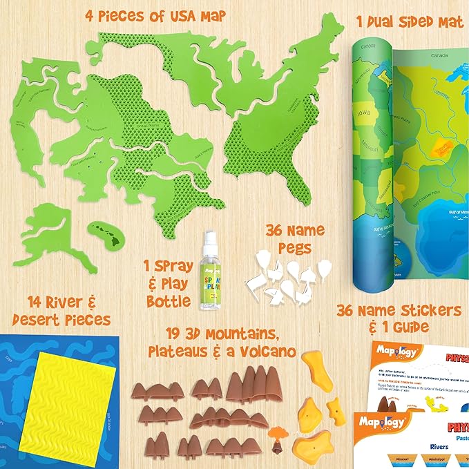 Imagimake Mapology Physical Features USA Puzzle | Mountains, National Parks, Rivers & Lakes 3D Puzzle Toys for Ages 8-13 | Educational Toys | Classroom Must-Haves | Back to School Gifts for Kids 6-12