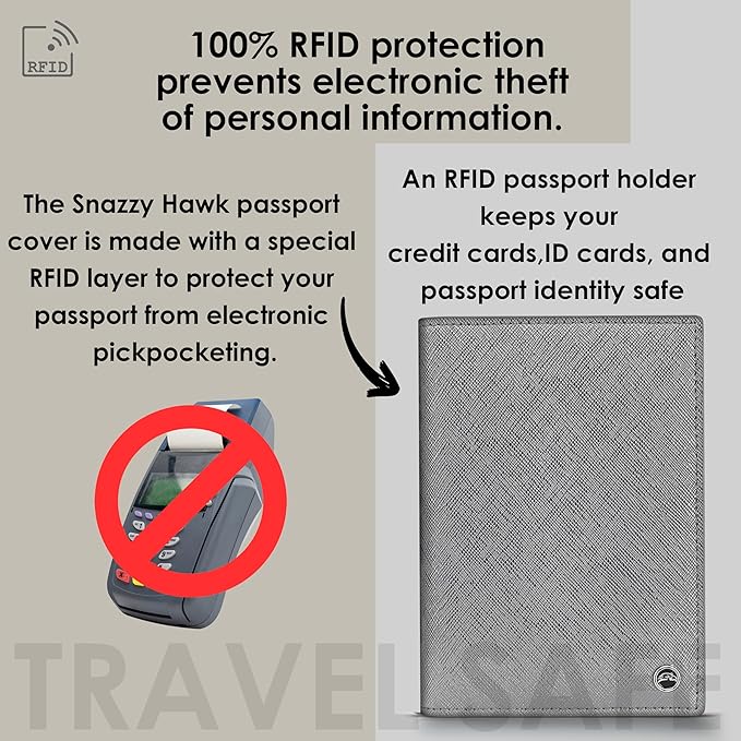 2 Passport Holder - Travel Essentials, RFID Blocking Wallet Credit Card Organiser, Plain Accessories Slim Cover For Men & Women