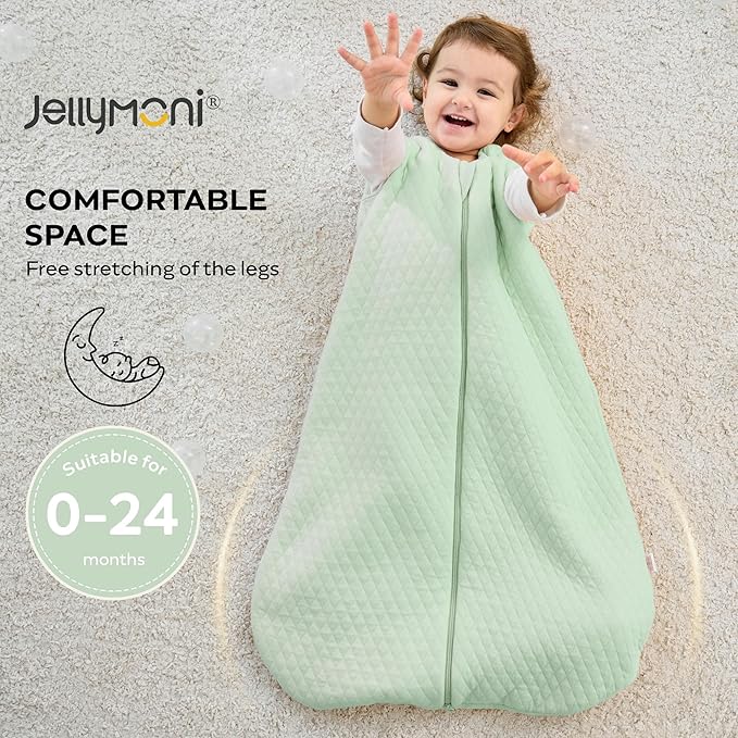 JELLYMONI Baby Sleep Sack TOG 2.5, 12-18 Months Winter Baby Wearable Blanket, 100% Cotton Infant Sleeping Sack 2-Way Zipper Warm Quilted Sleepsack