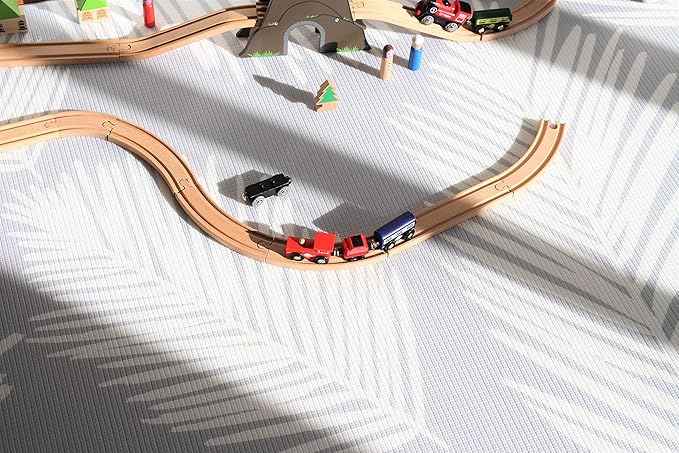 Cushmat Stylish Reversible Foam Play Mat (Large, Alpha - Palm Gray) - Soft, Waterproof, Durable Play mat for Infants, Babies, Toddler, Kids & Grownup - 6.5ft x 4.5ft