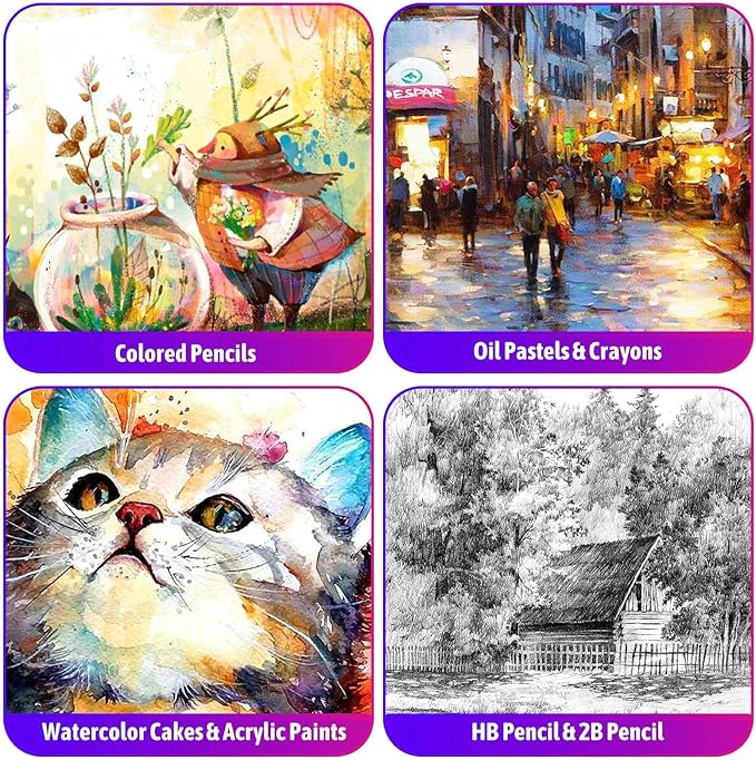 iBayam Teen Girl Gifts Trendy Stuff, 195-Pack Art Kit Drawing Coloring Set for Adults Kids, Aesthetic Preppy Stuff School Supplies Cute Japanese Stationary Sketching Supplies