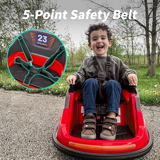 12V Kids Electric Bumper Car, Baby Bumper Car for Toddlers w/Remote Control, 360° Spinning - Red