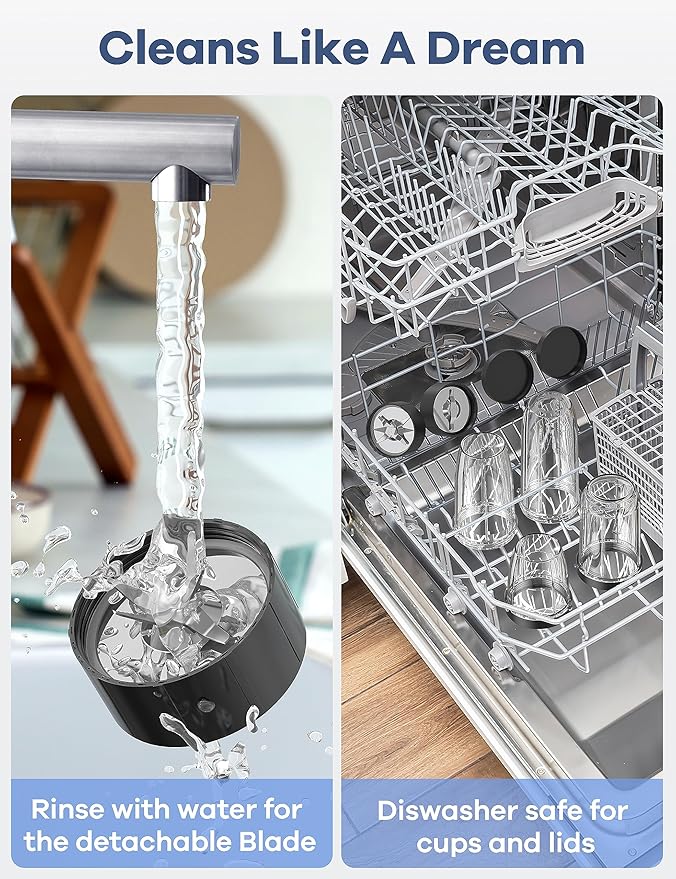 Ganiza Smoothie Blender, 900W Blenders for Shakes and Smoothies, 15-Piece Personal Blender and Grinder Combo for Kitchen, Smoothies Maker with 4 BPA-Free Portable Cup, Nutritious Recipe