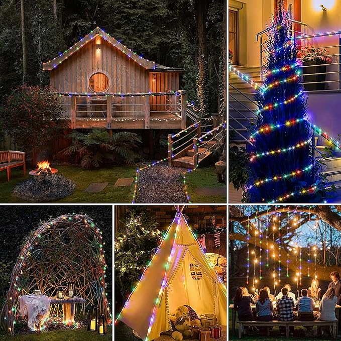 Color Changing Rope Lights 66FT 200 LED Outdoor, String Lights with Plug & Remote | Twinkle Christmas Indoor Bedroom, Waterproof Christmas Lights Outdoor, Rope Lights for Outside,16 Colors