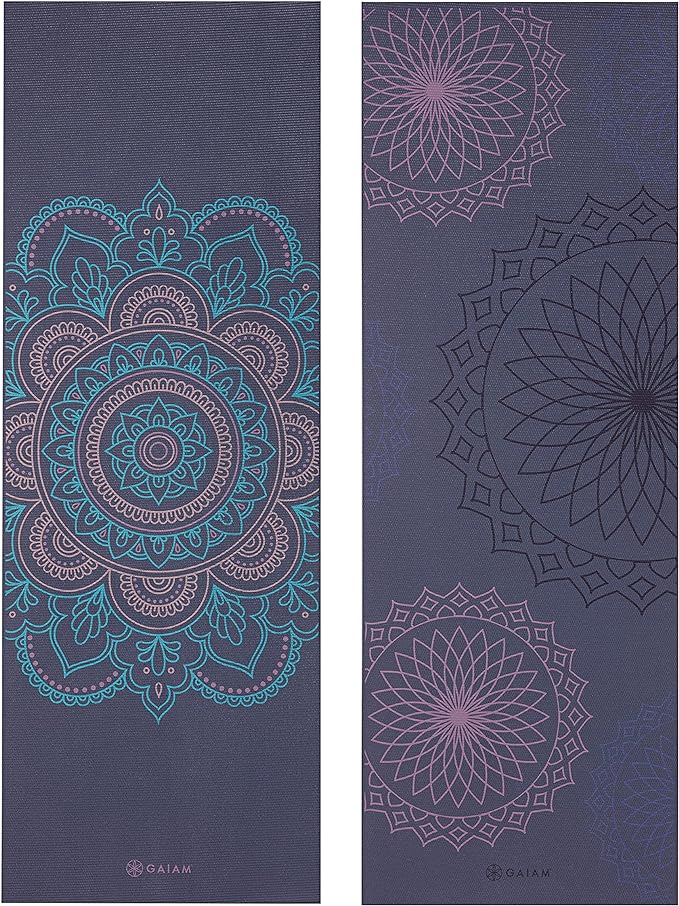Gaiam Yoga Mat - Premium 6mm Print Reversible Extra Thick Non Slip Exercise & Fitness Mat for All Types of Yoga, Pilates & Floor Workouts (68" x 24" x 6mm Thick)