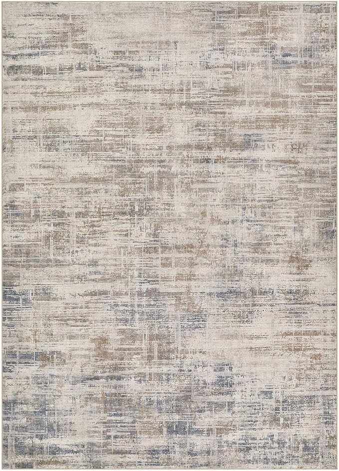 Area Rug for Living Room: 3x5 Washable Neutral Abstract Modern Soft Rugs Non Slip Indoor Floor Stain Resistant Carpet for Bedroom Dining Room Office Nursery - Brown